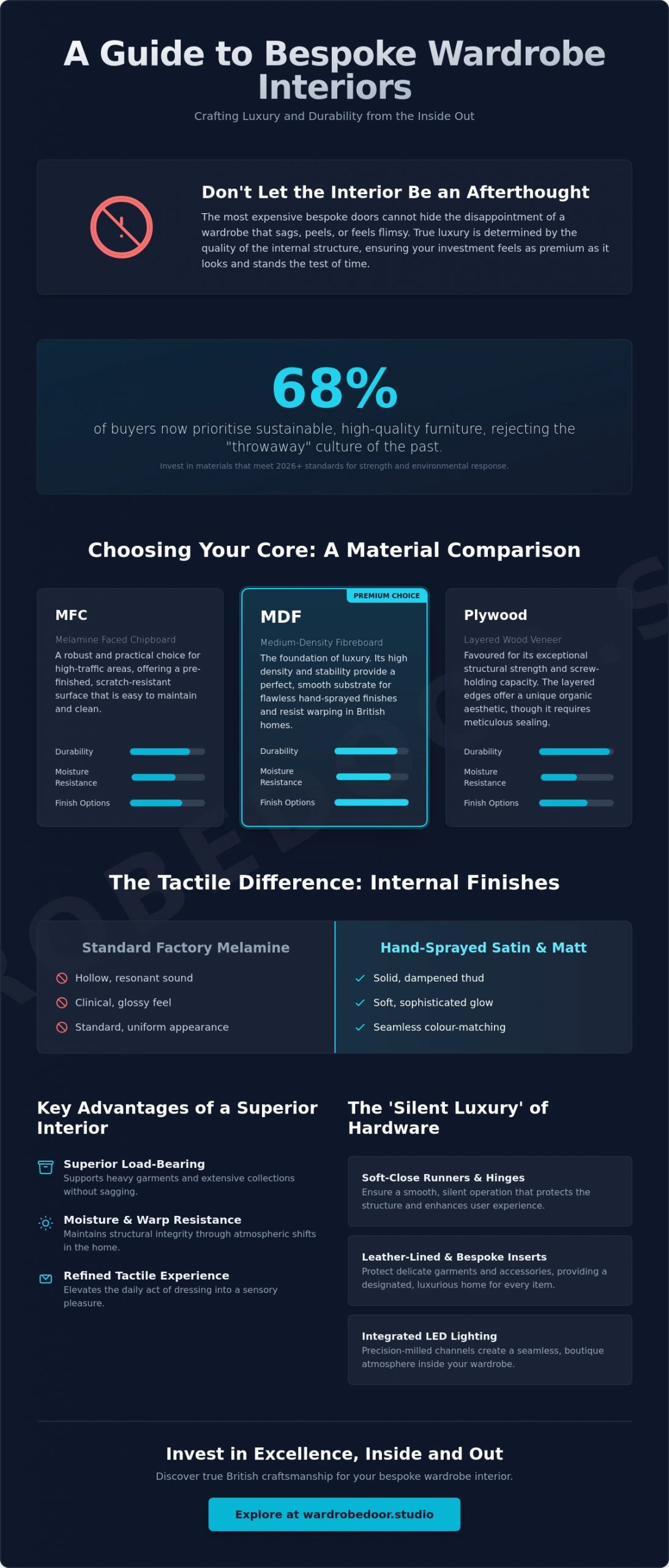 Wardrobe Interior Materials: A Guide to Luxury Bespoke Internals