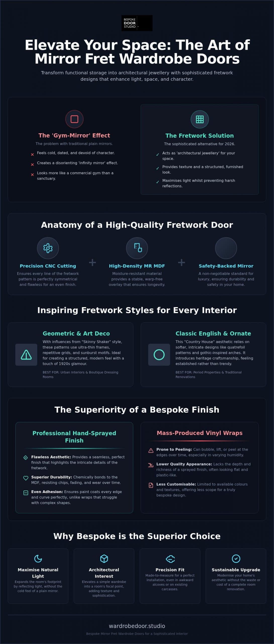 Mirror Fret Wardrobe Door Ideas: A 2026 Guide to Luxury Fretwork Styles